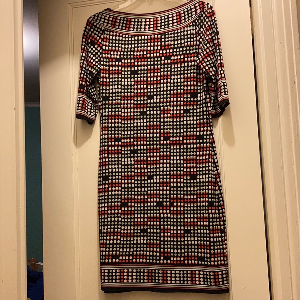 Studio M work dress fun polka dots pink white black gray - Picture 1 of 7